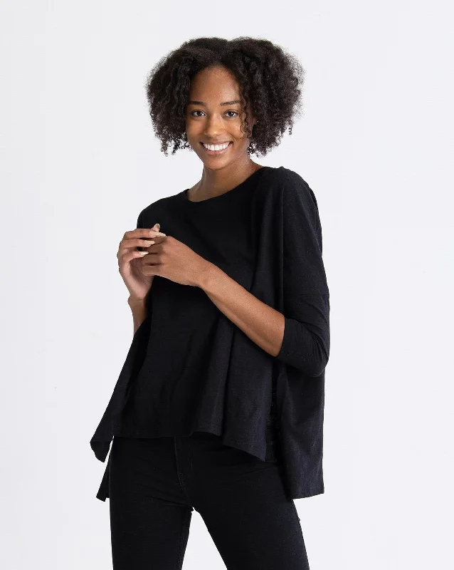 Mersea Catalina Slub Tee Black Zippered Front Buttoned Front Snap Front
