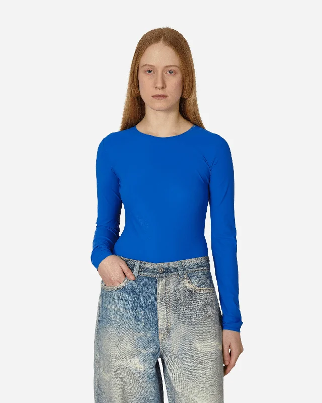 Long-Sleeve Bodysuit Blue Trendy High-Leg Bodysuit