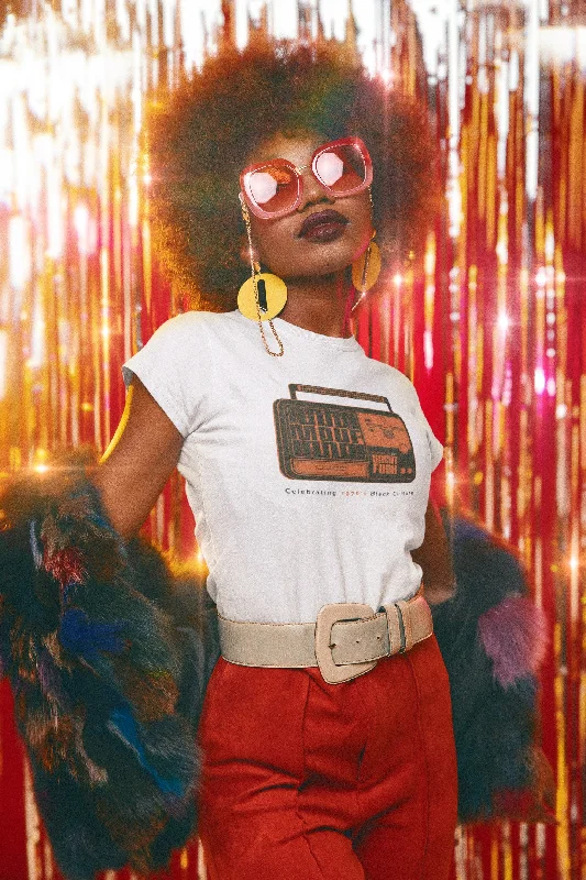 Museum Wear Women's T-Shirt - Retro Radio Nylon Fabric Polyester Fabric Spandex Fabric