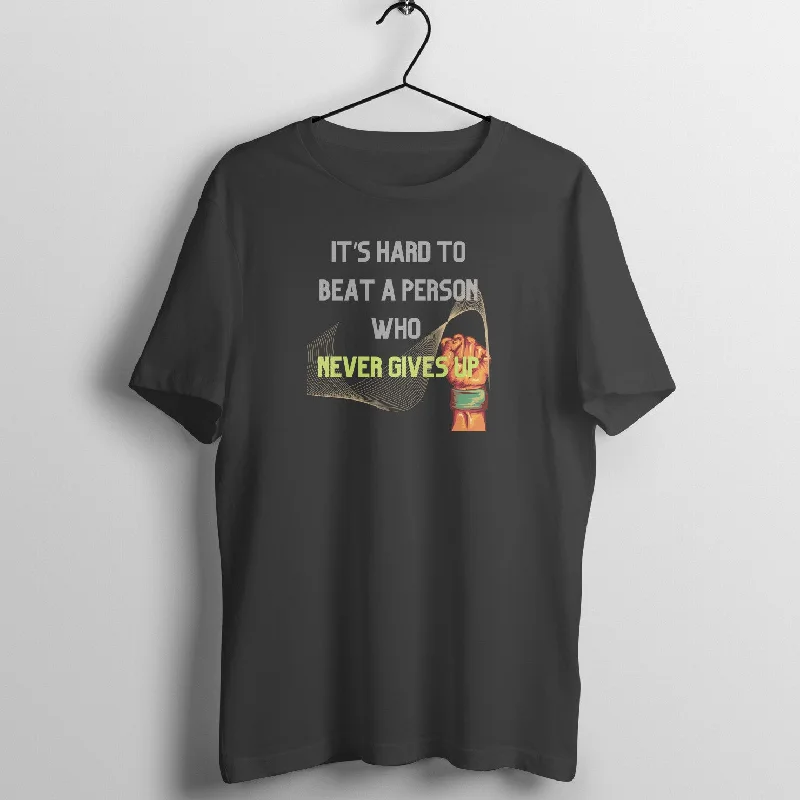 Never Give up - Unisex T-shirt Solid Color Striped Floral