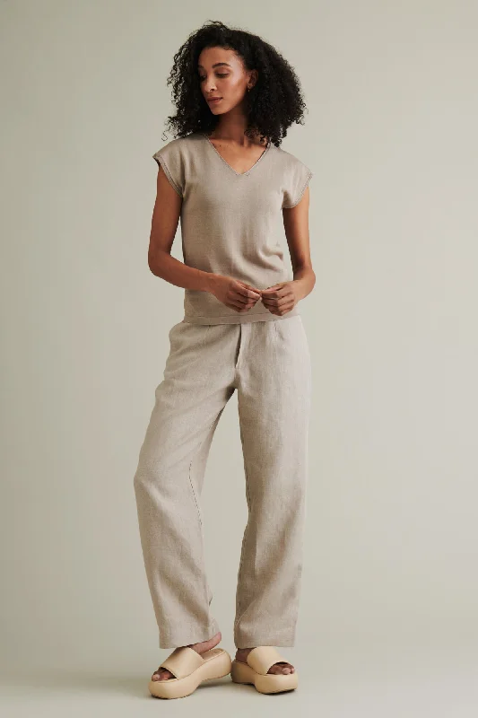 Karby Silk-Cotton T-Shirt Beige Nylon Fabric Polyester Fabric Spandex Fabric