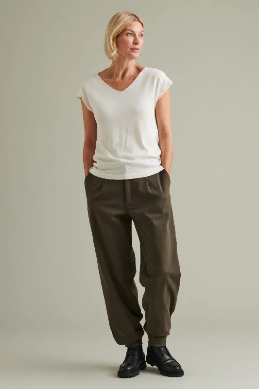 Karby Silk-Cotton T-Shirt White Sequined Glittery Shiny