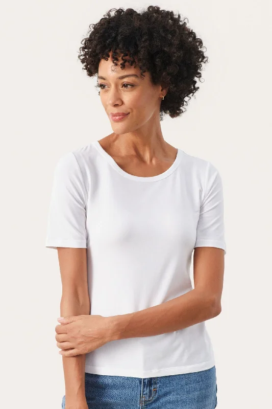 Part Two 30308562 EamajaPW TS Bright White T-Shirt Graphic T-Shirt Round Neck Polyester Part Two 30308562 EamajaPW TS Bright White T-Shirt Graphic T-Shirt Round Neck Polyester
