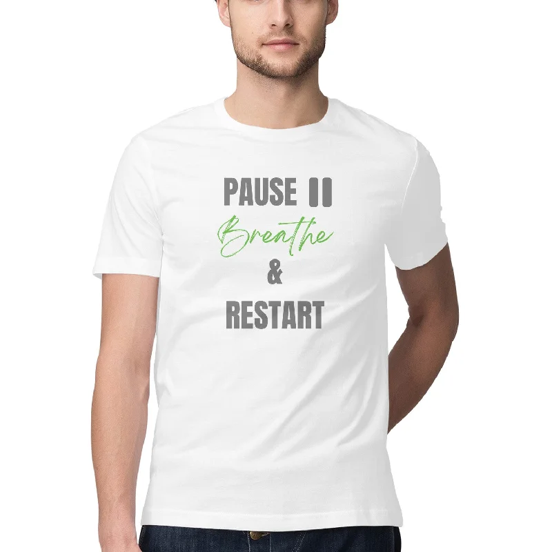 Pause - Unisex T-shirt Embroidered Appliqued Beaded