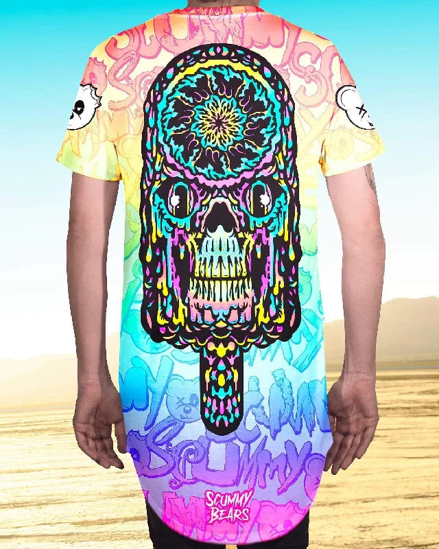 Unicorn Twist Popsiskull Long Tee - Rainbow Lace Blend Ribbed Blend Corduroy Blend
