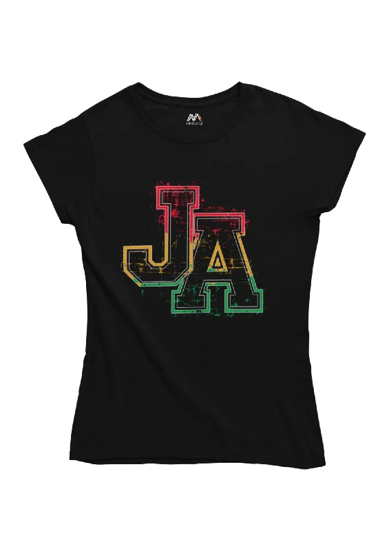 Nine Mile 'JA' Jamaican Reggae Graphic T-Shirt Striped Floral Plaid
