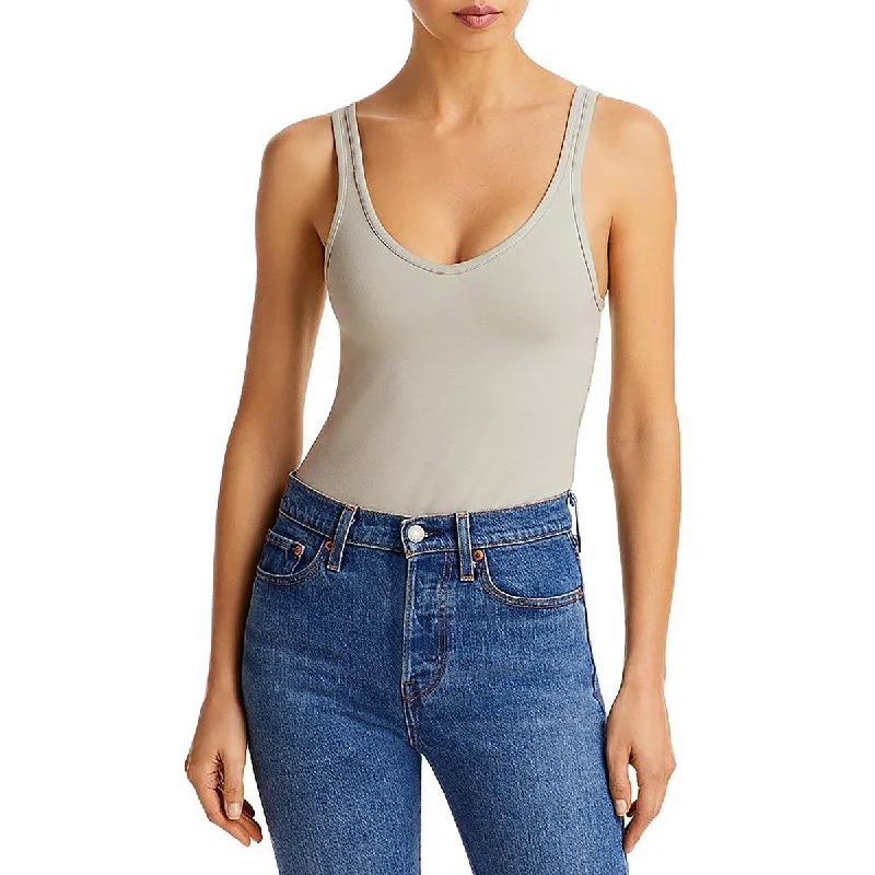 Rag & Bone Womens Sleeveless V Neck Bodysuit Comfortable Full-Sleeve Bodysuit