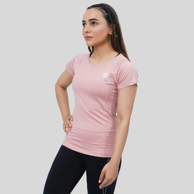 Rear Mesh Tee (Pink) Elegant Classic Vintage