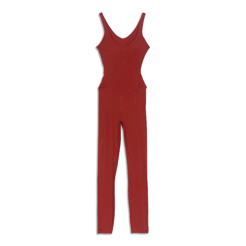 Ruched Yoga Bodysuit - Resale Fashionable Embellished Bodysuit