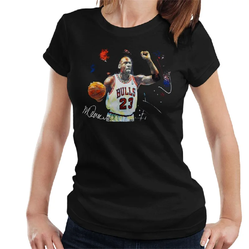 Sidney Maurer Original Portrait Of Michael Jordan Chicago Bulls Basketball Women's T-Shirt Mesh Fabric Canvas Fabric Denim Fabric Sidney Maurer Original Portrait Of Michael Jordan Chicago Bulls Basketball Women's T-Shirt Mesh Fabric Canvas Fabric Denim Fabric