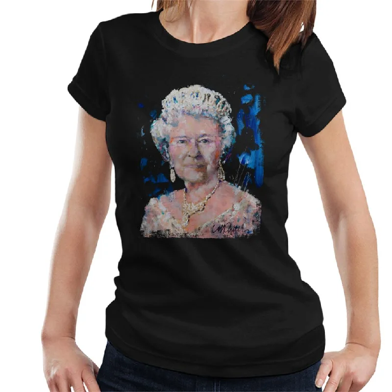 Sidney Maurer Original Portrait Of Queen Elizabeth II Women's T-Shirt Wool Fabric Cashmere Fabric Tweed Fabric Sidney Maurer Original Portrait Of Queen Elizabeth II Women's T-Shirt Wool Fabric Cashmere Fabric Tweed Fabric