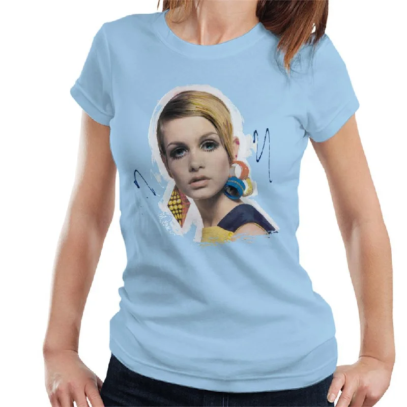 Sidney Maurer Original Portrait Of Twiggy Women's T-Shirt Mesh Fabric Canvas Fabric Denim Fabric Sidney Maurer Original Portrait Of Twiggy Women's T-Shirt Mesh Fabric Canvas Fabric Denim Fabric