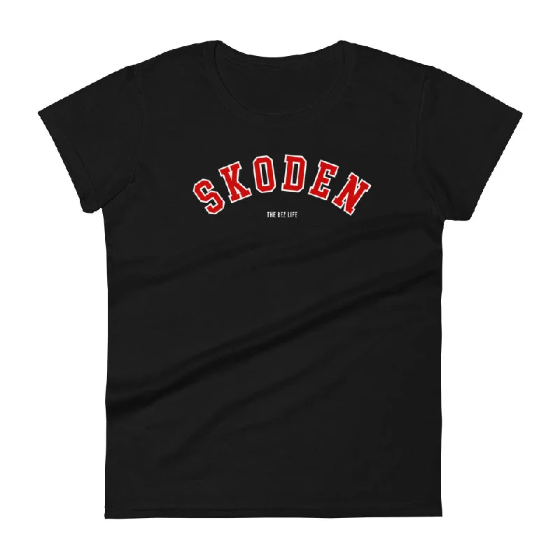 SKODEN College Collection Women's Tee Ribbed T-Shirt High Neck Heavyweight