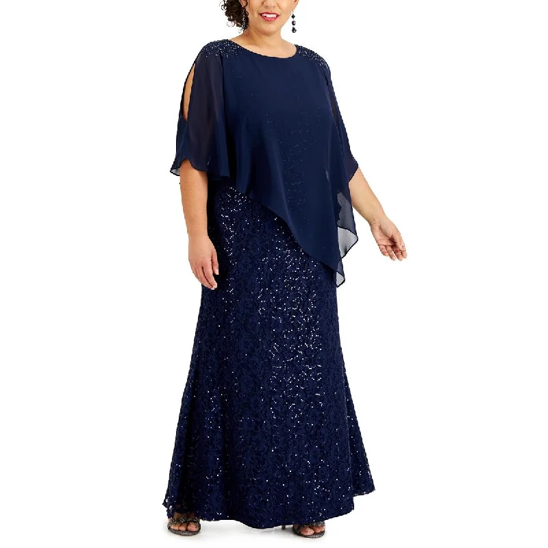 SLNY Womens Plus Lace Maxi Evening Dress Tunics Canvas sturdy