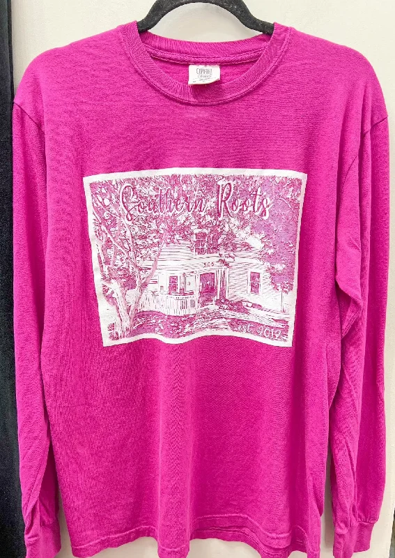 Southern Roots Store Tee - Merlot Machine Wash Dry Clean Hand Wash