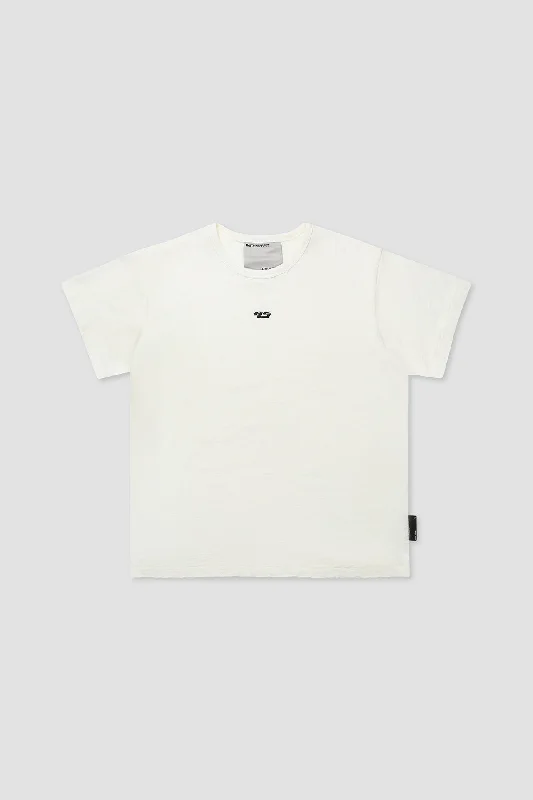 SS Retro Tee White Unisex Solid Color Striped Floral