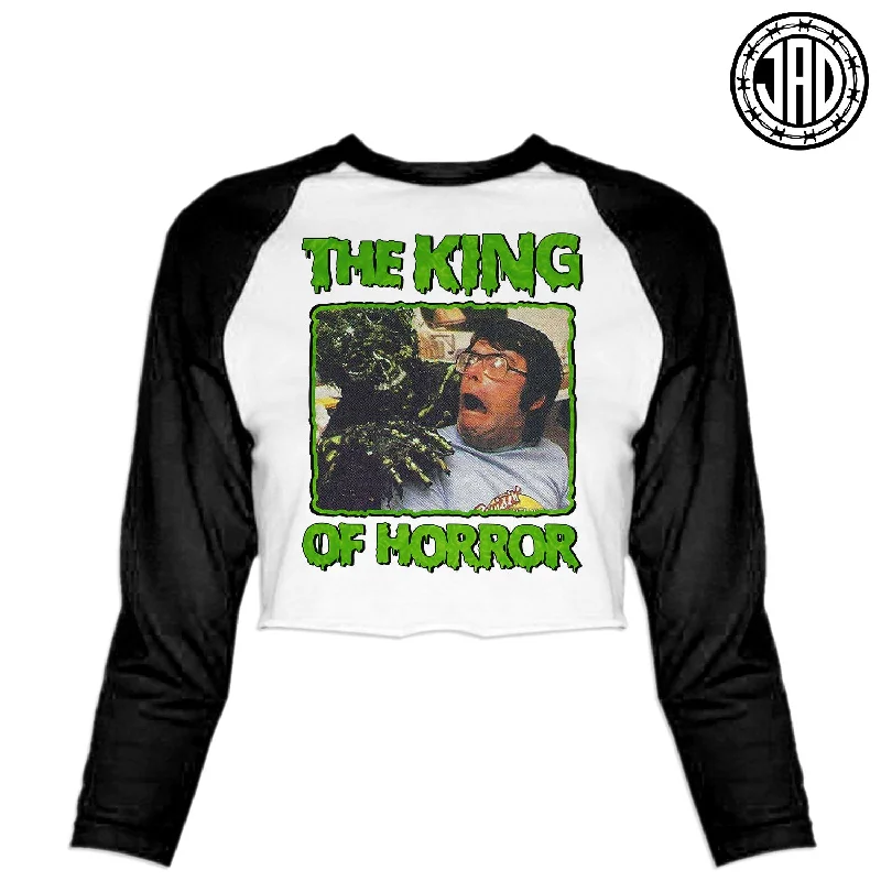 The King - Women's Cropped Baseball Tee Machine Wash Dry Clean Hand Wash