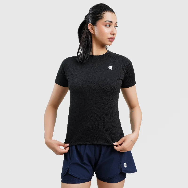 W224 Short Sleeves Tee (Black) Print Jacquard Patchwork