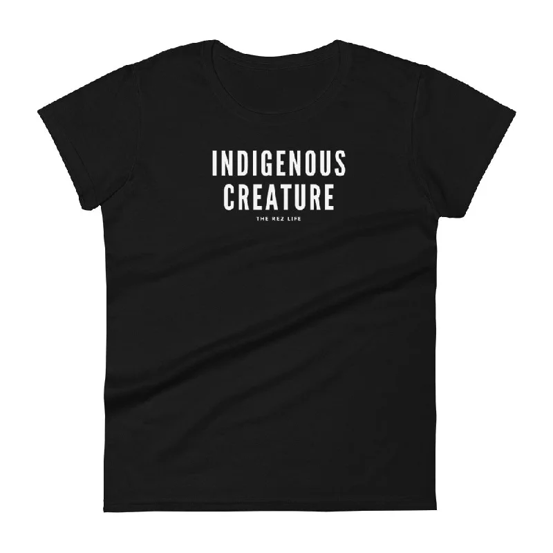 Who and what are you? I is Indigenous Creature Women's Tee Satin Blend Silk Blend Wool Blend Who and what are you? I is Indigenous Creature Women's Tee Satin Blend Silk Blend Wool Blend