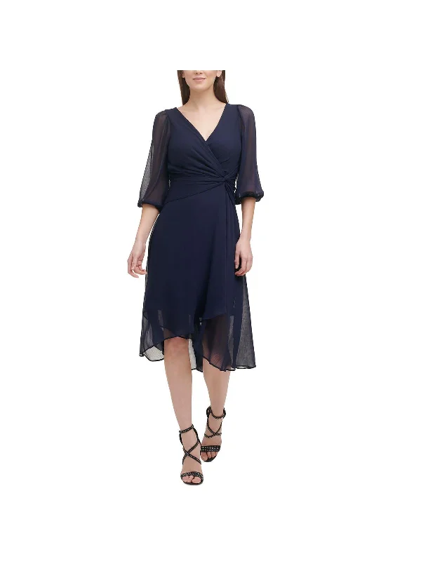 Womens Chiffon Hi-Low Cocktail and Party Dress Tunics Versatile stylish