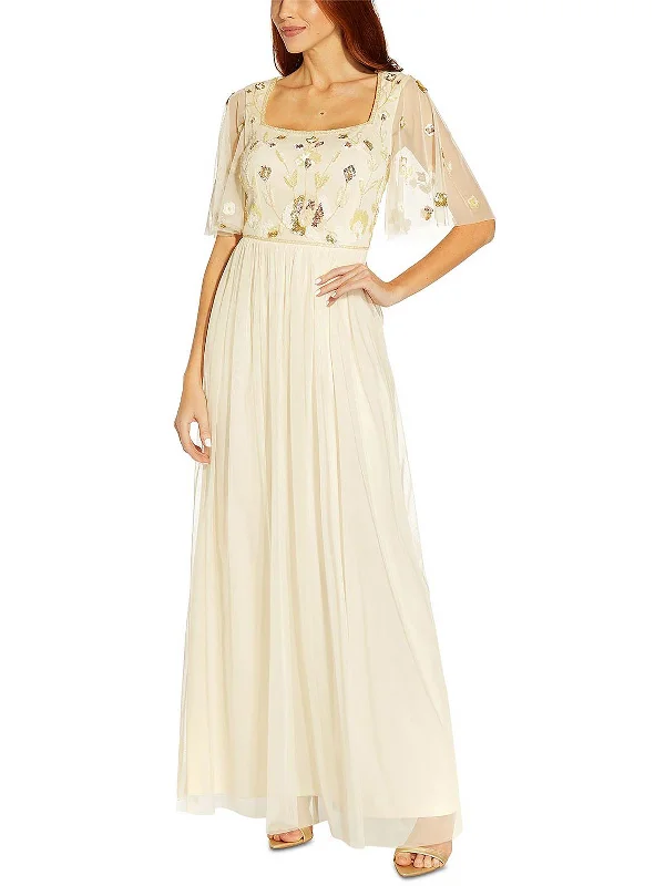 Womens Embellished Maxi Evening Dress Tunics Floral girly