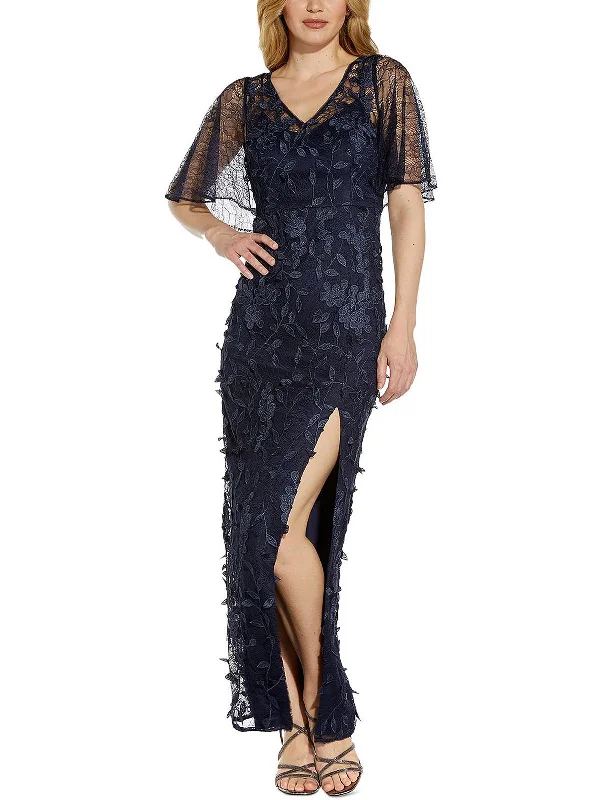 Womens Lace Maxi Evening Dress Tunics Evening elegant