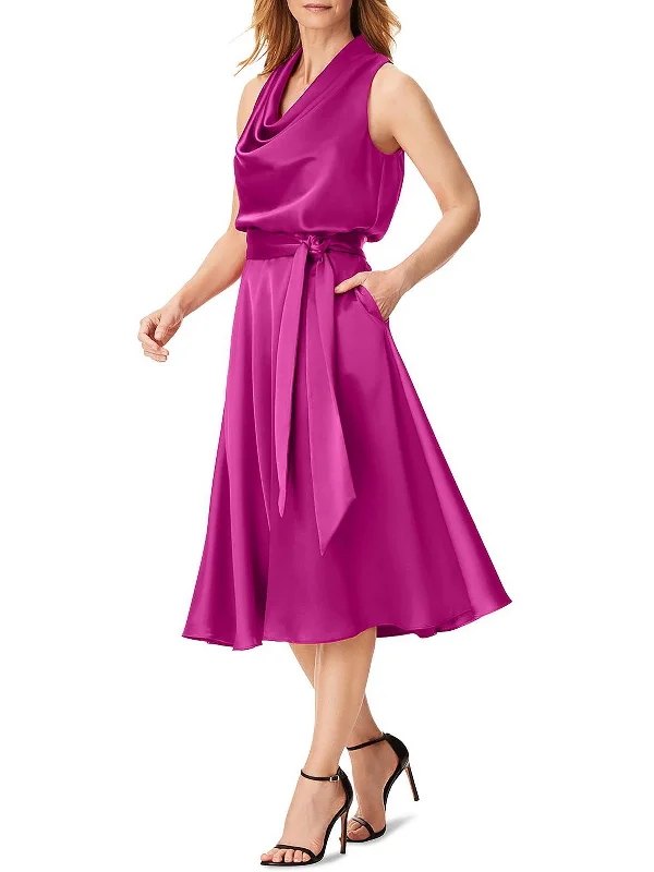 Womens Satin Cowlneck Cocktail and Party Dress Tunics Chinos classic