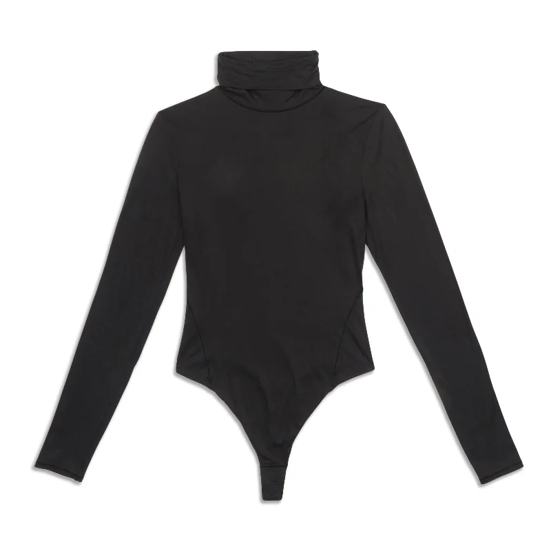 Wundermost Ultra-Soft Turtleneck Bodysuit - Resale Elegant Lace Bodysuit for Evening