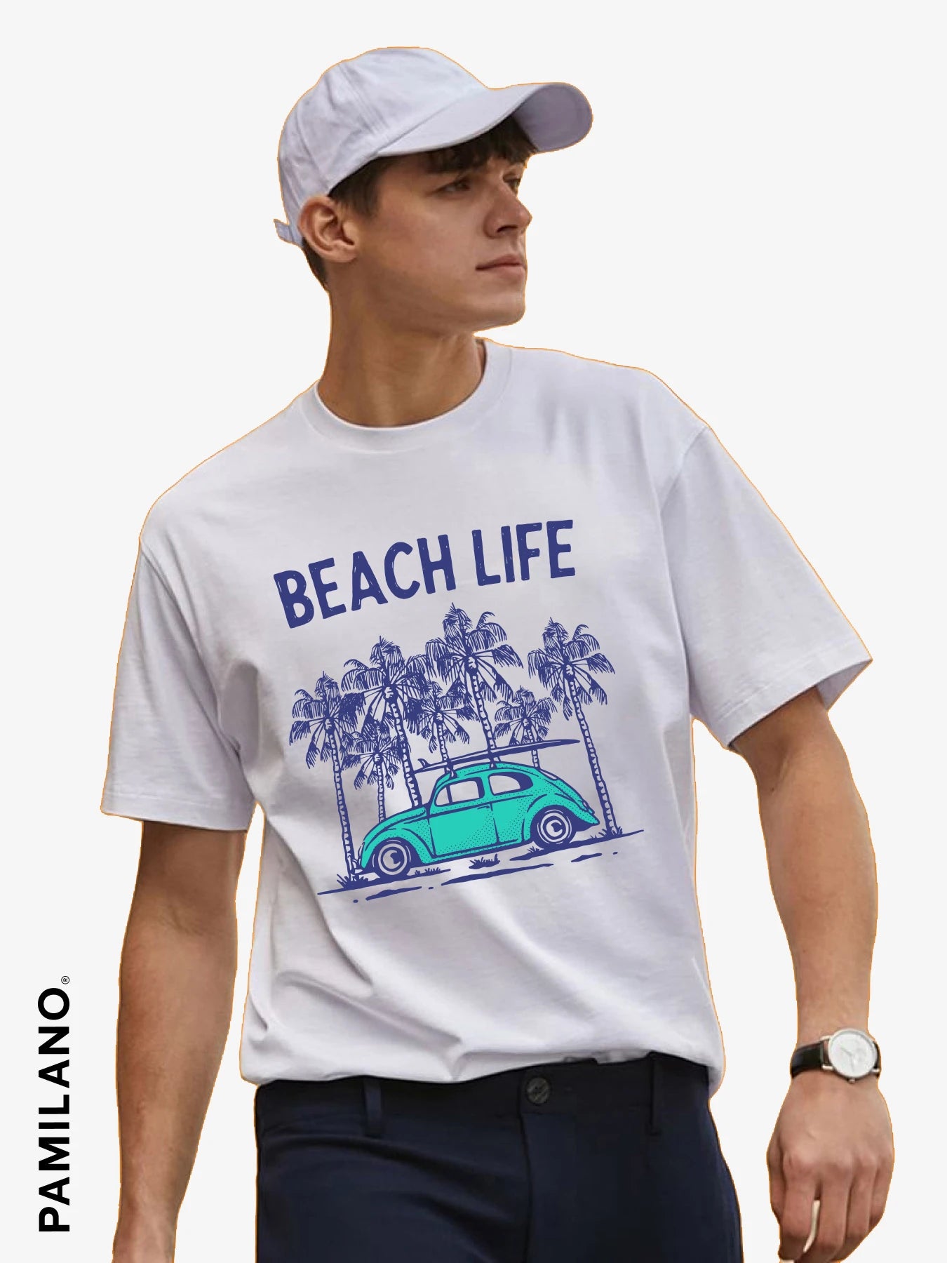 Beach Life - Unisex T-Shirt V-Neck T-Shirt Long Sleeve Cotton