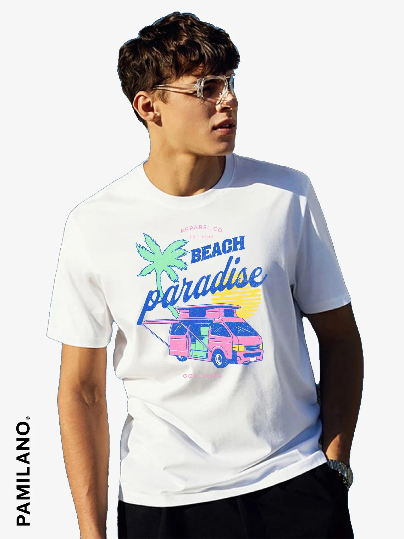 Beach Paradise - Unisex T-Shirt Embroidered Appliqued Beaded