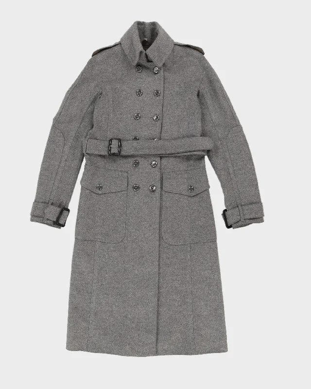 Burberry London Grey Belted Overcoat - XS Warm Belted Coat