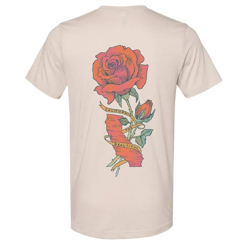 California Rose Tee -Printed on Back- Machine Wash Dry Clean Hand Wash