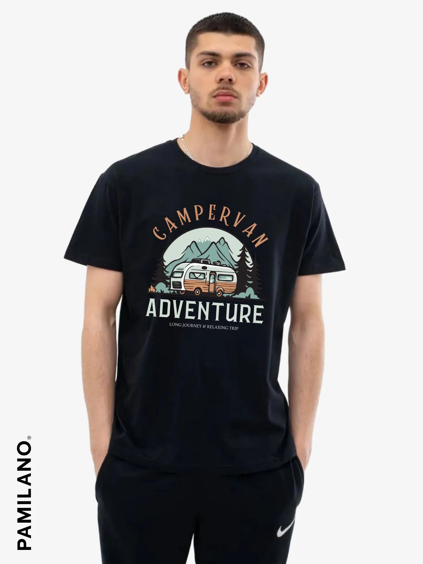 Campervan Adventure - Unisex T-Shirt Iron Safe Non-Iron Wrinkle Free