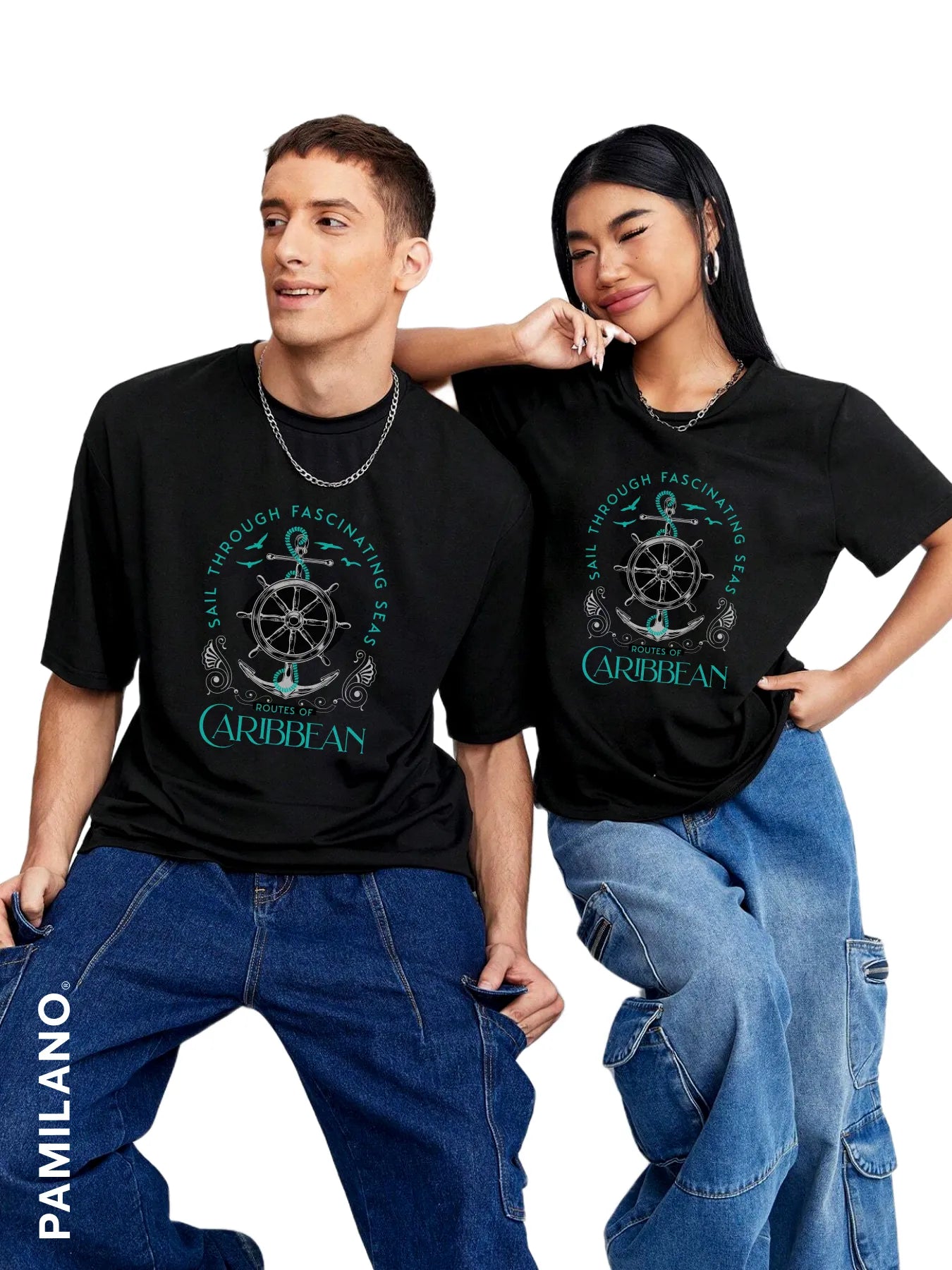 CARIBBEAN- Unisex T-Shirt Mesh Canvas Denim