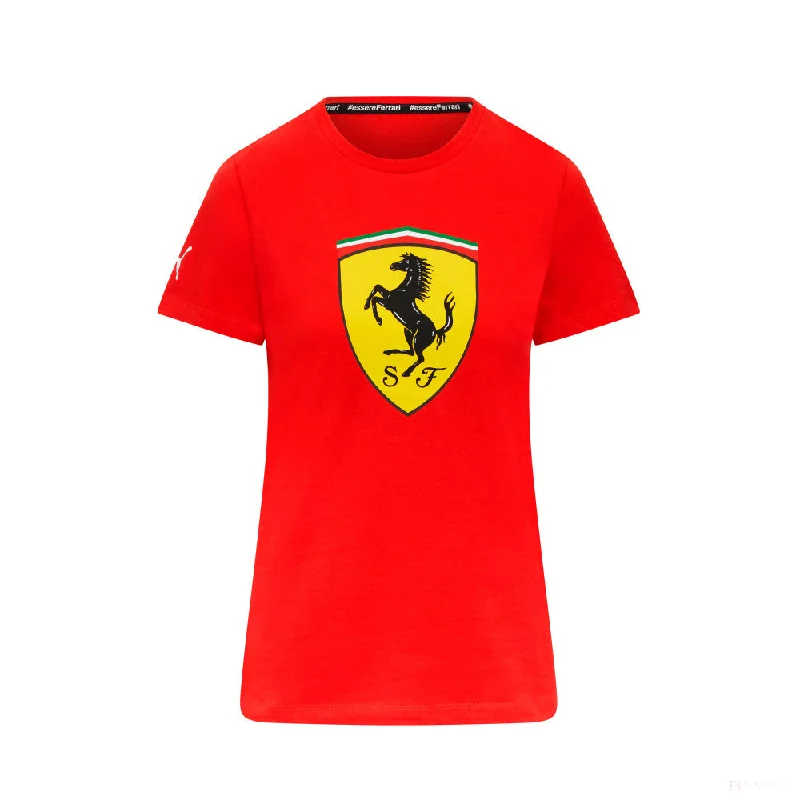 Ferrari Womens Large Shield Tee, Red Elegant Classic Vintage