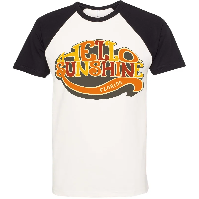 Hello Sunshine Florida Raglan Tee Ribbed T-Shirt High Neck Heavyweight