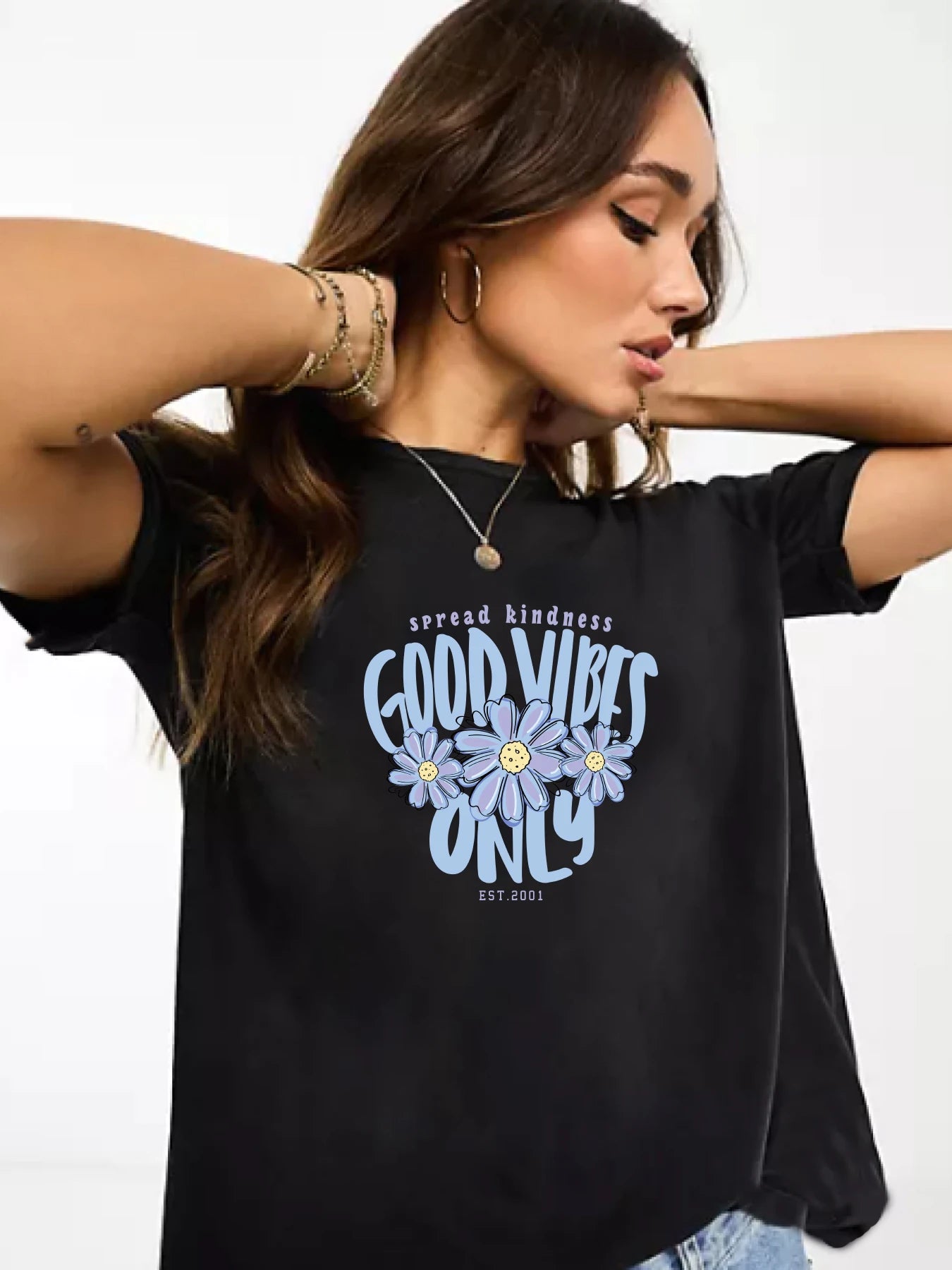 Good Vibe Only - T-Shirt Chenille Brocade Lace