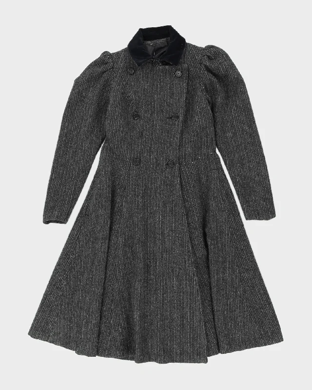 Grey Princess Cut Overcoat - XXS Trendy Soft-Touch Coat