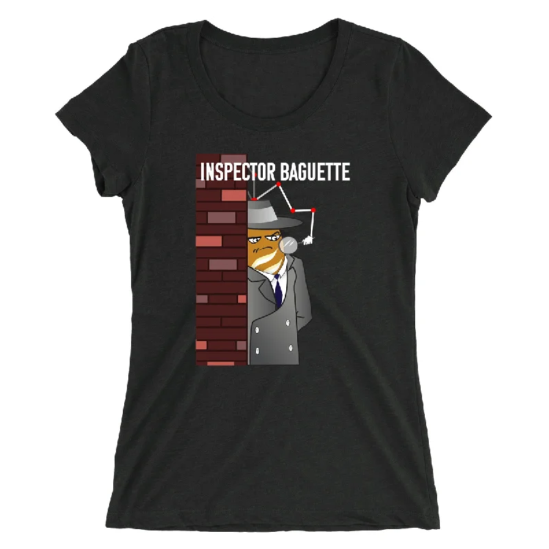 Movie The Food™ "Inspector Baguette" Women's T-Shirt Welt Pockets Slit Pockets Flap Pockets