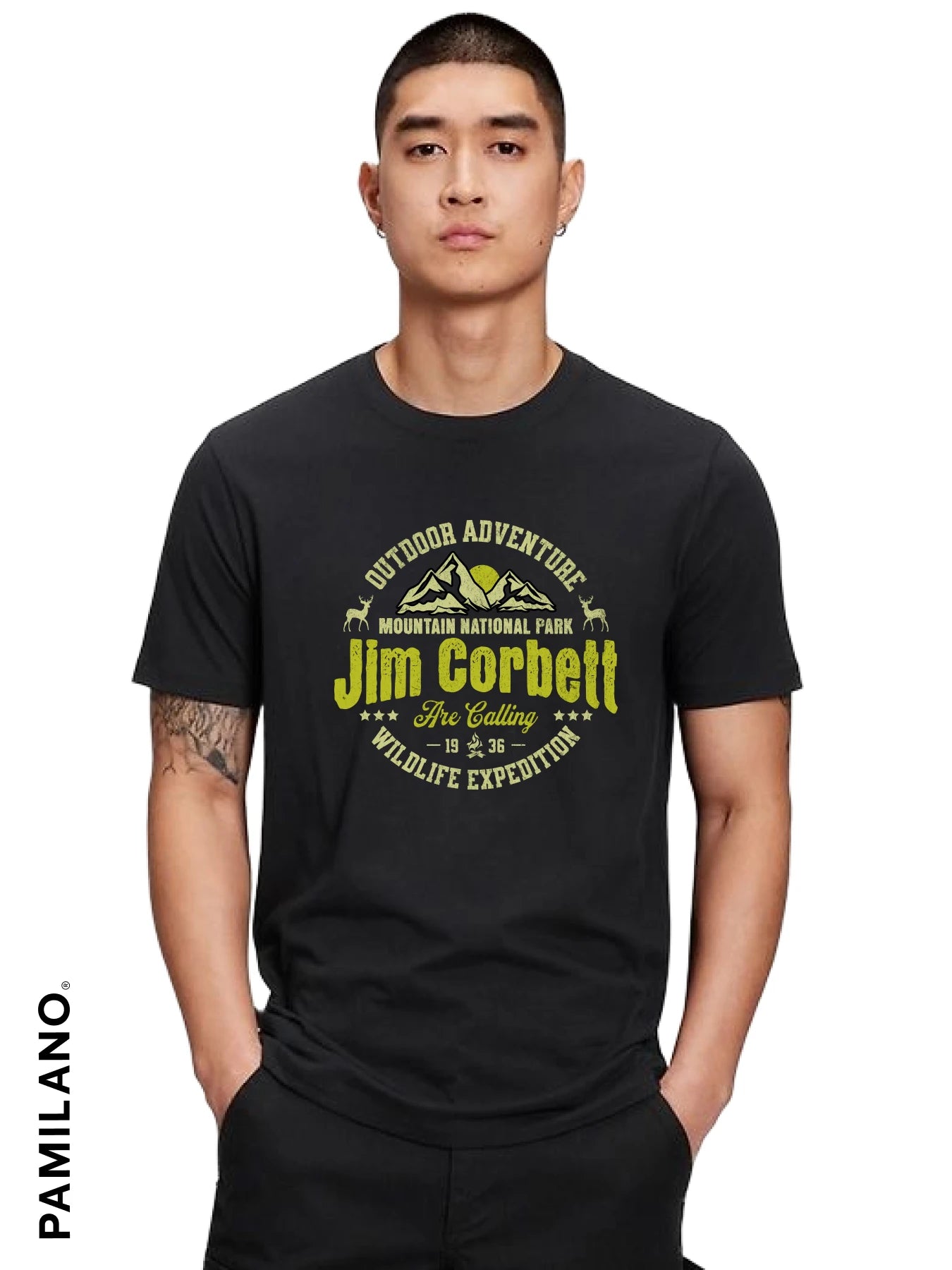 JIM CORBETT - Unisex T-Shirt Mesh Blend Leather Blend Suede Blend