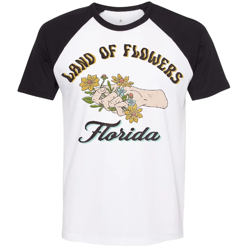 Land of Flowers Florida Raglan Tee Terry Blend Velvet Blend Canvas Blend