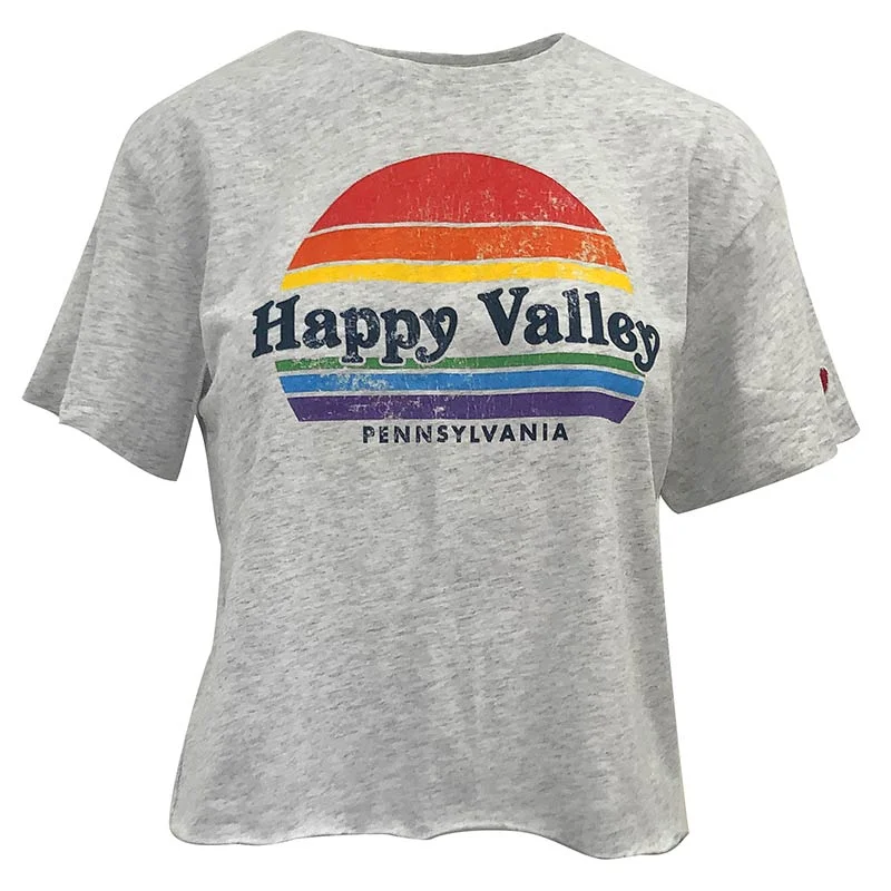 League Ladies Happy Valley Sunrise Cropped T-Shirt Hooded Caped Shawl Collar