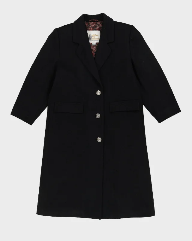 London Fog Black Overcoat - M Longline Elegant Coat