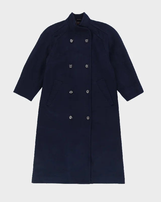 London Fog Navy Blue Overcoat - S Hooded Warm Overcoat