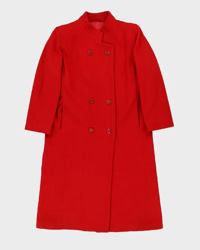 London Fog Red Wool Overcoat - M Soft Textured Coat