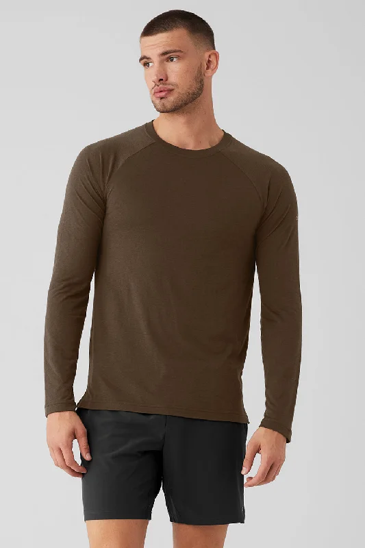 Triumph Long Sleeve Tee - Espresso Ribbed T-Shirt High Neck Heavyweight