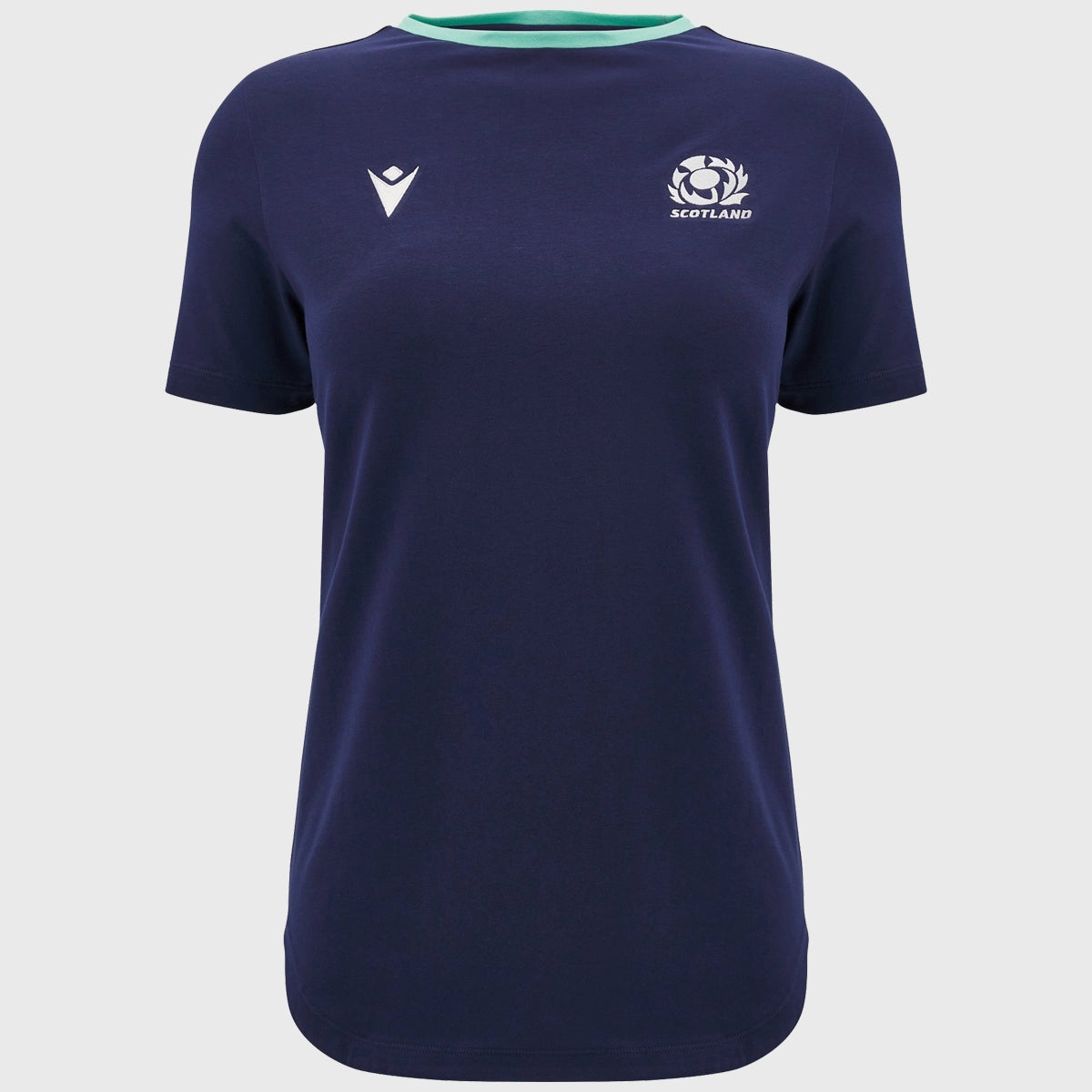 Macron Scotland Rugby Women's Cotton Tee Navy Fashionable Trendy Casual