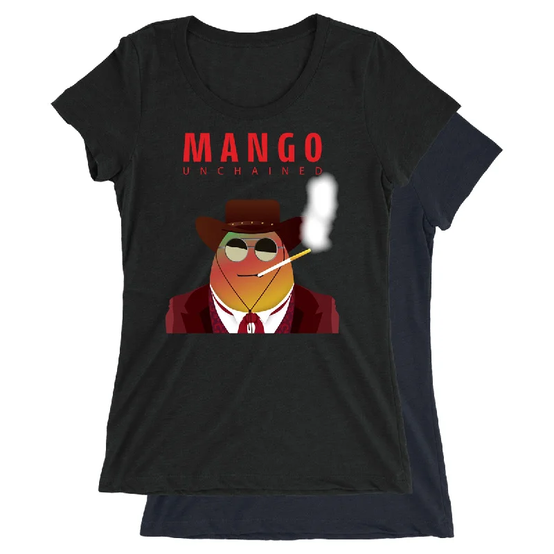 Movie The Food™ "Mango Unchained" Women's T-Shirt Houndstooth Herringbone Solid