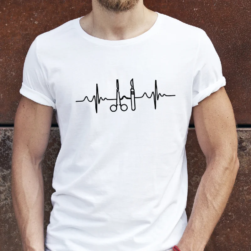 Medical Instruments EKG Unisex T-Shirt Hooded Caped Shawl Collar