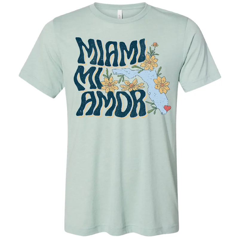 Miami mi Amor Florida Tee Collared Crew Neck Turtle Neck